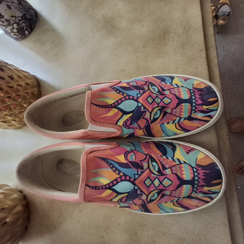 Colorful Slip-On Shoes with Animal Design